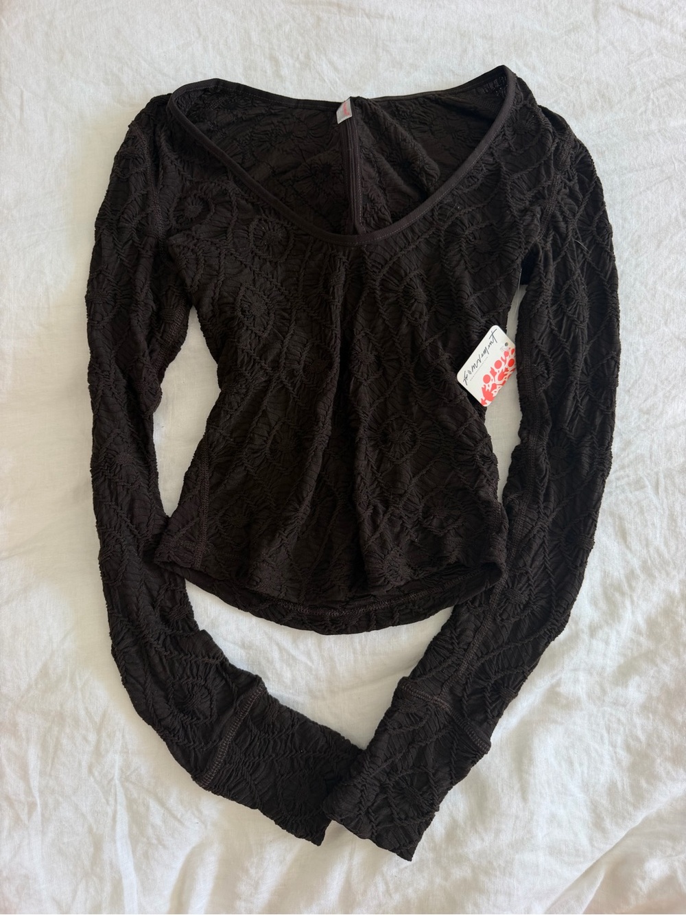 FP long sleeve back cutout top